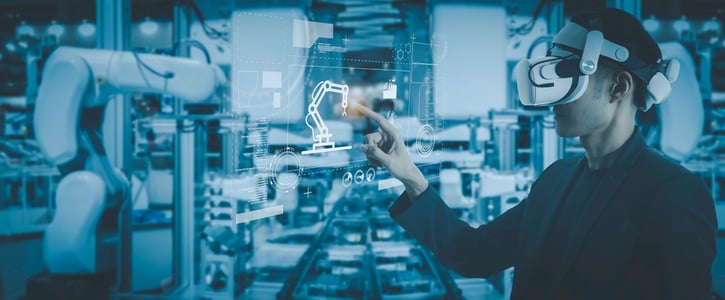 Arbeitsplatz der Zukunft mit moderner Technologie.