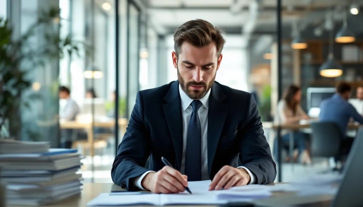 In der Abbildung ist ein Arbeitnehmer zu sehen, der seine Überstundenvergütung erhält, während er mit seinem Arbeitgeber über die geleisteten Überstunden spricht. Die Szene verdeutlicht das Thema der Bezahlung von Überstunden und die Wichtigkeit von Arbeitszeiterfassung im Arbeitsverhältnis.
