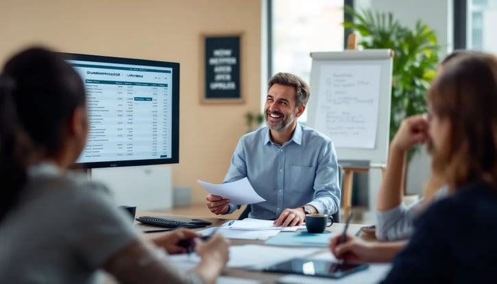 Der HR-Manager informiert die Mitarbeiter über den Grundrentenzuschlag, der ab Juli in Kraft tritt und Rentnerinnen und Rentnern mit mindestens 33 Jahren Grundrentenzeiten zusätzliche Leistungen bieten kann. Es werden Fragen zu den Voraussetzungen und der Berechnung des Zuschlags zur Rente beantwortet, um einen Überblick über die Ansprüche und möglichen Einkommensgrenzen zu geben.