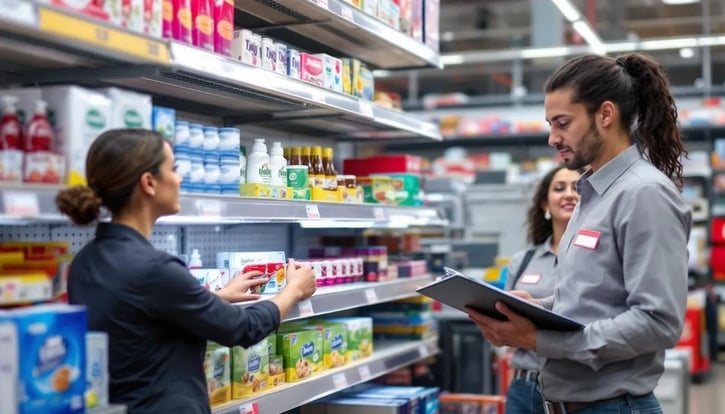 Das Bild zeigt ein Schichtmodell für Mitarbeitende im Einzelhandel, das die verschiedenen Arbeitszeiten wie Früh-, Spät- und Nachtschichten veranschaulicht. Es verdeutlicht die Organisation der Schichten in einem 24-Stunden-Betrieb, um die Flexibilität und die Anforderungen an die Arbeitnehmer zu zeigen.