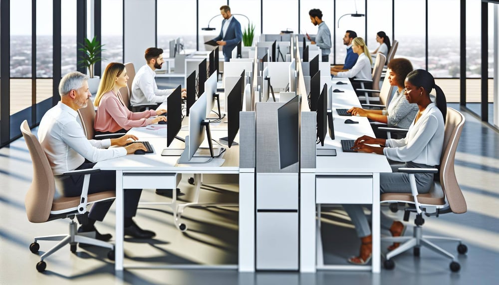Bild eines ergonomischen Arbeitsplatzes zur Humanisierung der Arbeit.