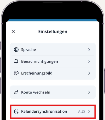 Calendar sync apple settings DE