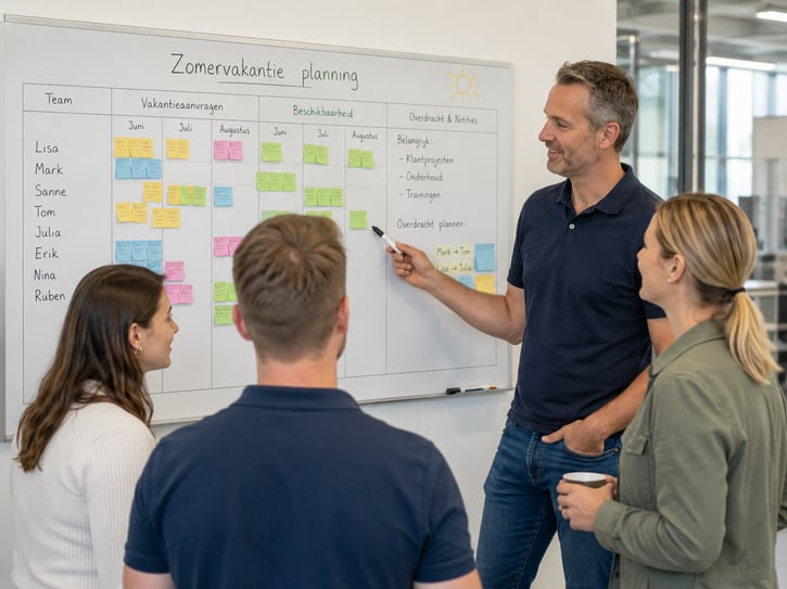 Werkgever verdeelt de zomervakantie over het team in de planning