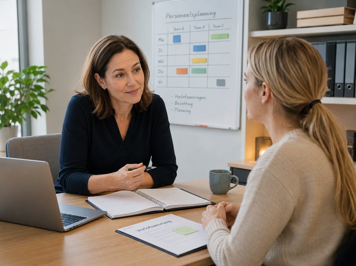 Werkgever bespreekt een aanvraag voor onbetaald verlof en de gevolgen voor de planning