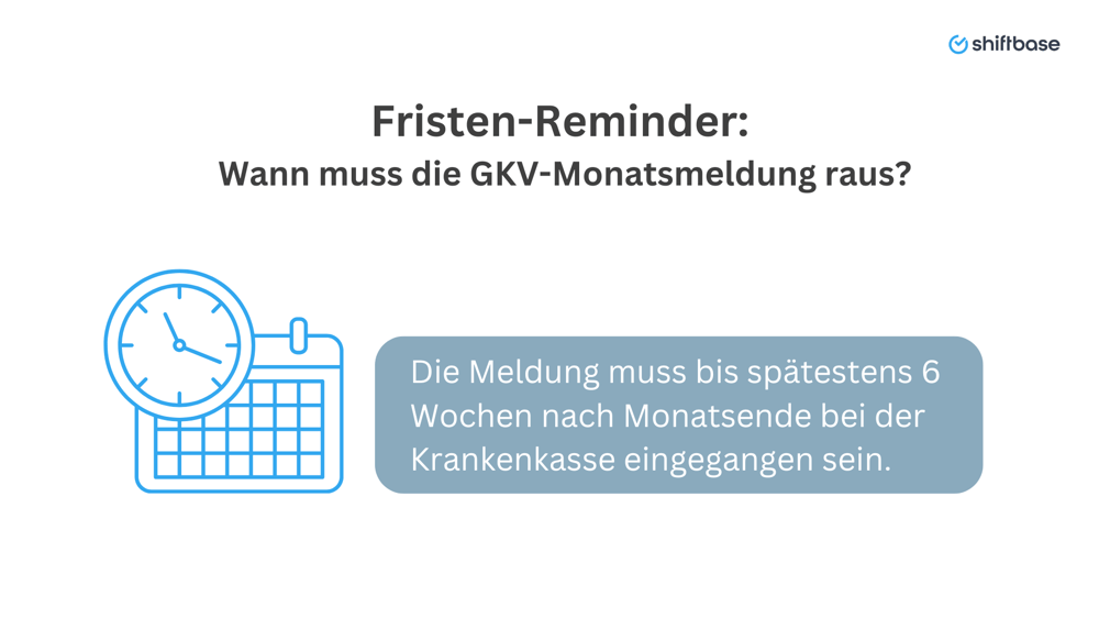 Fristen-Reminder  Wann muss die GKV-Monatsmeldung raus - Shiftbase