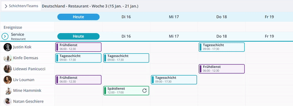Admin genehmigt Schichttauschanträge.