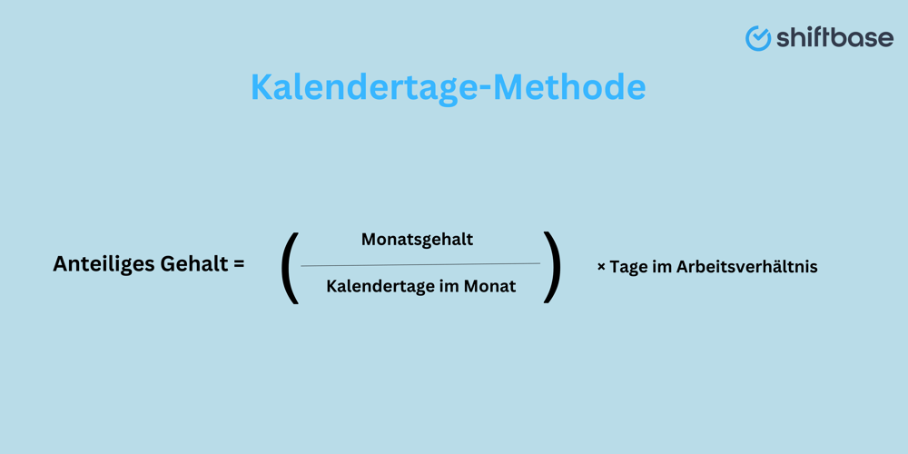 Gehalt anteilig berechnen-Kalendertage-Methode-Shiftbase