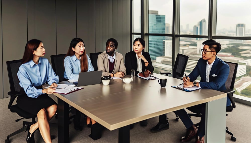 40 stunden woche: Angestellte besprechen Vorteile der Vier-Tage-Woche im Büro