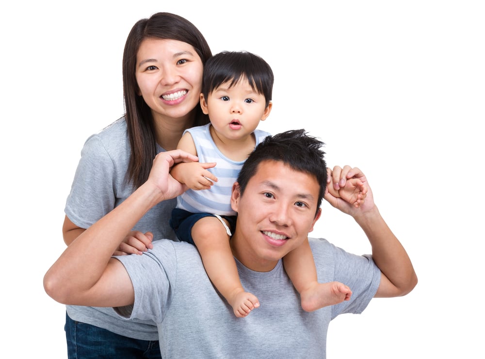 Bild einer glücklichen Familie symbolisiert Elterneigenschaft