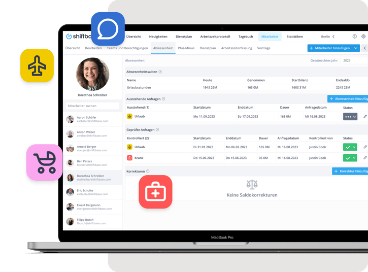 Manager prüft einen Abwesenheitsantrag und Urlaubsantrag