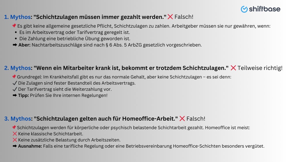 Mythen über Schichtzulagen und die Wahrheit dahinter - Shiftbase