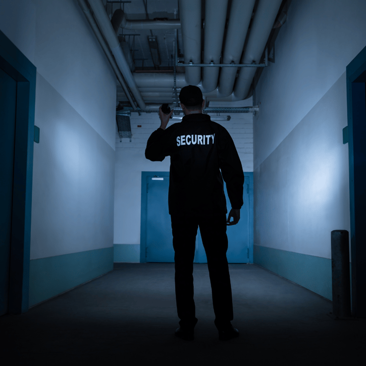 Beveiliging werkt de nachtdienst
