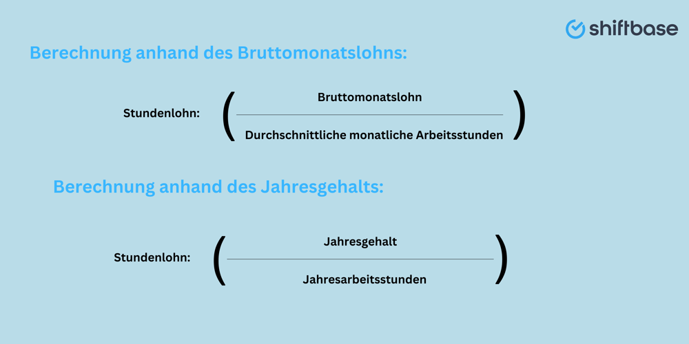 Stundenlohn berechnen - wichtige Formel