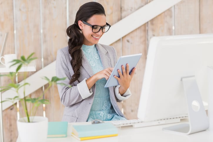 high potential employee working from home in her home office
