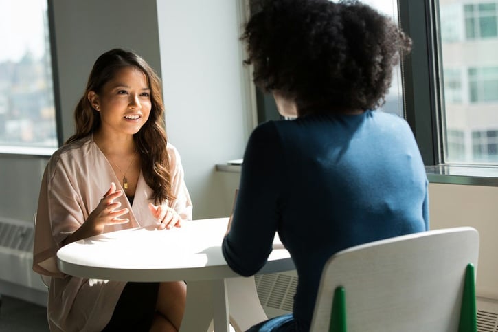 candidate in a culture interview with hiring manager