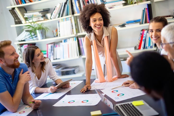 business managers working on employee values proposition strategy
