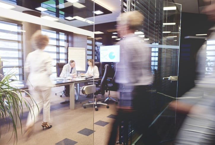 creative shot of a crowded conference room on a busy day in the office