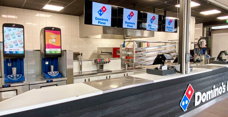 Domino's pizza vestiging van binnen