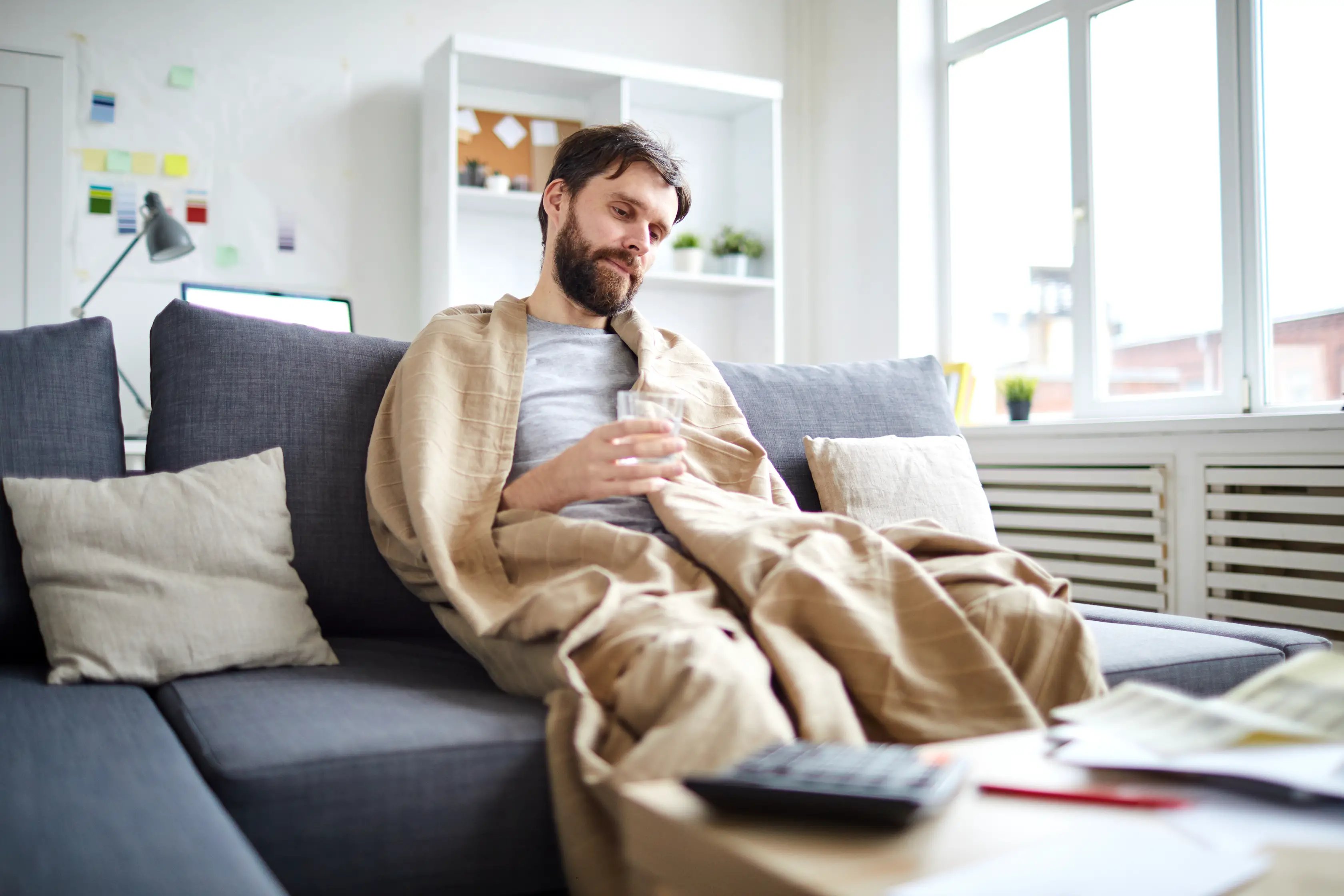 employee at home on sick leave