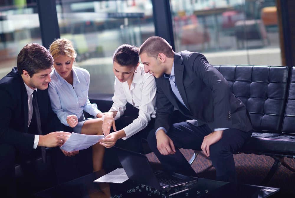 business people shaking hands make deal and sign contract