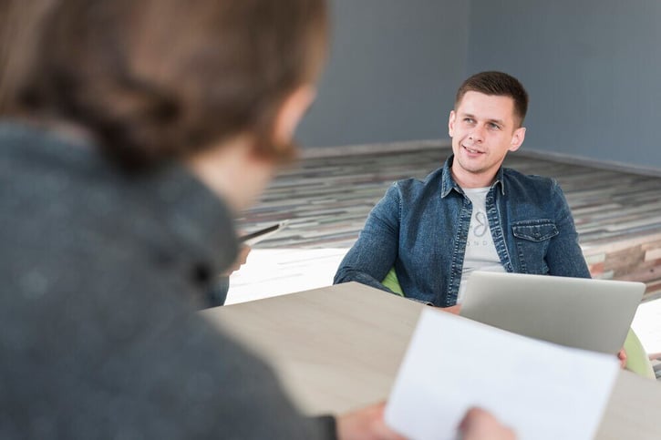 Ein halbstrukturiertes Interview zwischen Arbeitgeber und Bewerber