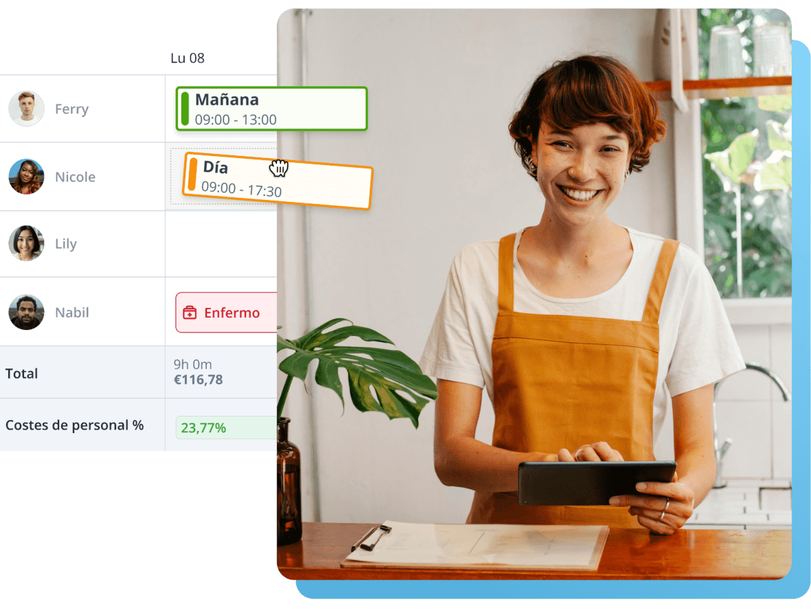 Planificación de empleados y registro de tiempo simplificado
